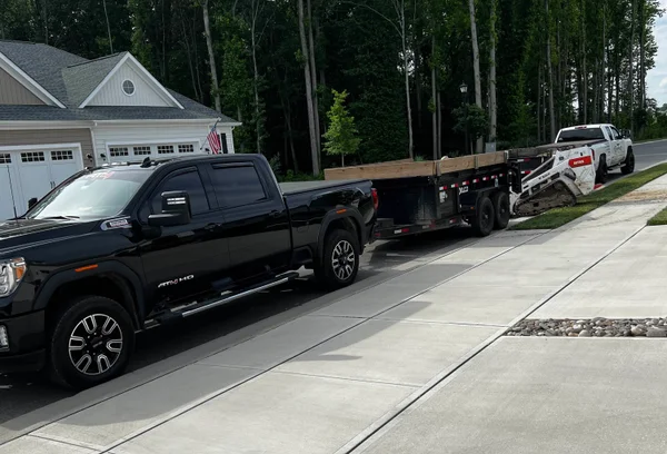 Sotelo Landscaping truck and equipment for site preparation