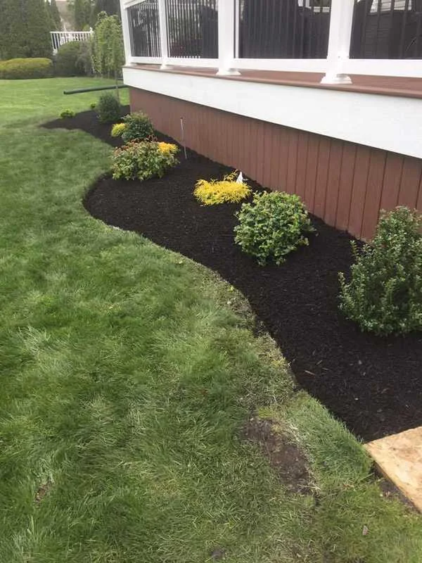 Vinyl-style fence beside a charcoal border